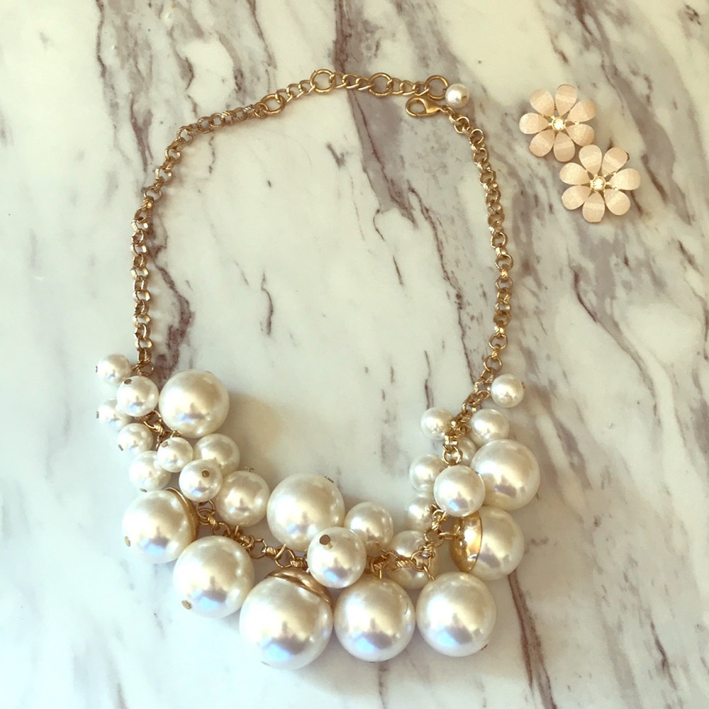 Pearl Bauble Necklace and Earrings